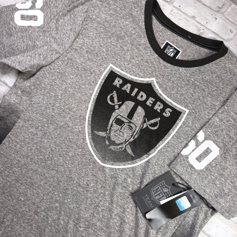 NFL Team Apparel Raiders Gray Shirt Gradient Side Dot '60 Men's XL 7850PB-R NWT